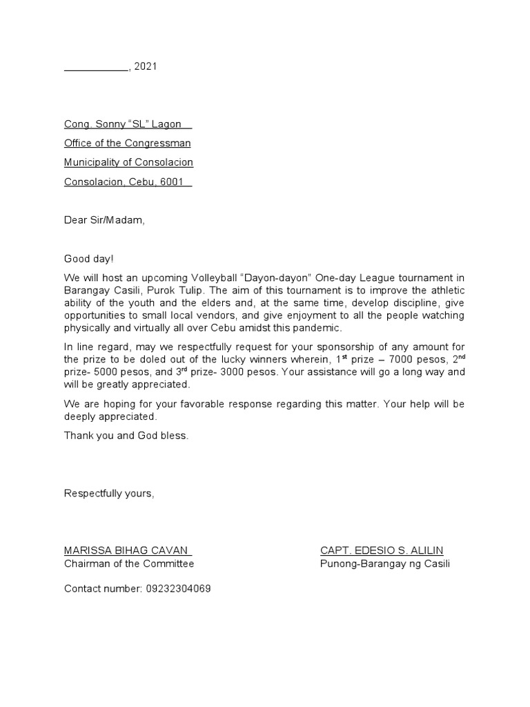 Volleyball Tournament Sponsorship Request | PDF | Sports & Recreation