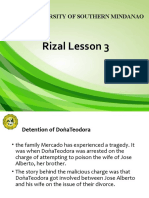 Rizal Lesson 3: University of Southern Mindanao