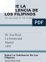 SOBRE LA INDOLENCIO DE LOS FILIPINOS