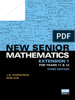 (Fitzpatrick, 2019) New Senior Mathematics Extension 1 (Year 11 and 12)