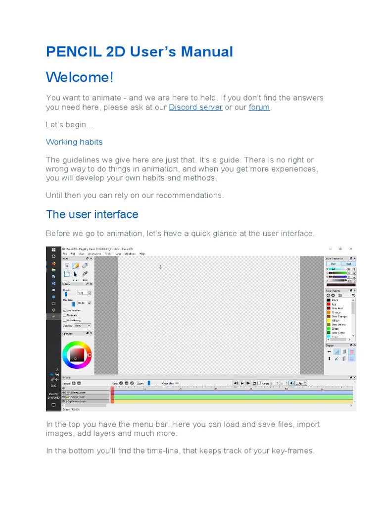 PENCIL 2D User Manual | PDF | Cursor (User Interface) | 2 D Computer ...