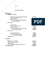 Program Budget: Sample 1: Project Budget For Community Education Initiative