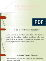 Etiquette For Pre-Service Teachers: Maria Diña B. Palomar, Ed. D