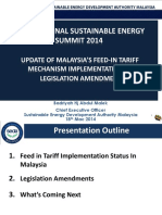 Update of Malaysia On FiT Mechanism Implementation