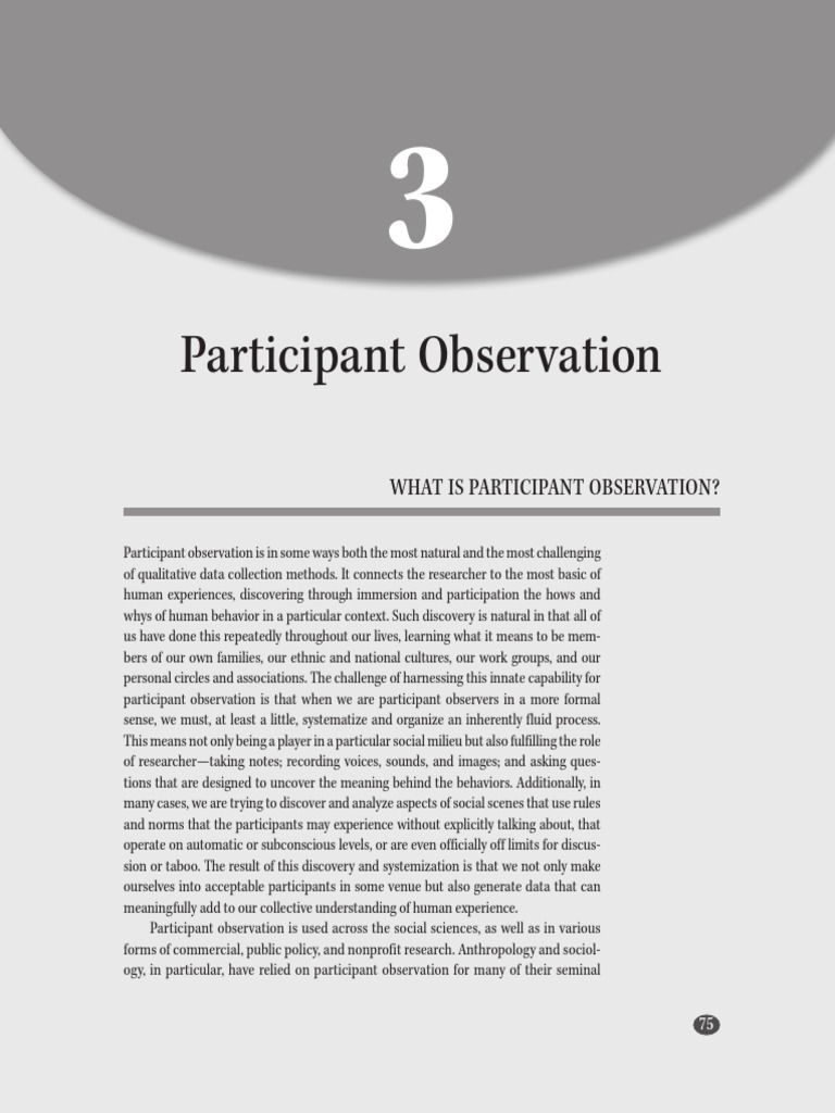 Understanding Participant Observation | PDF | Career & Growth | Social ...