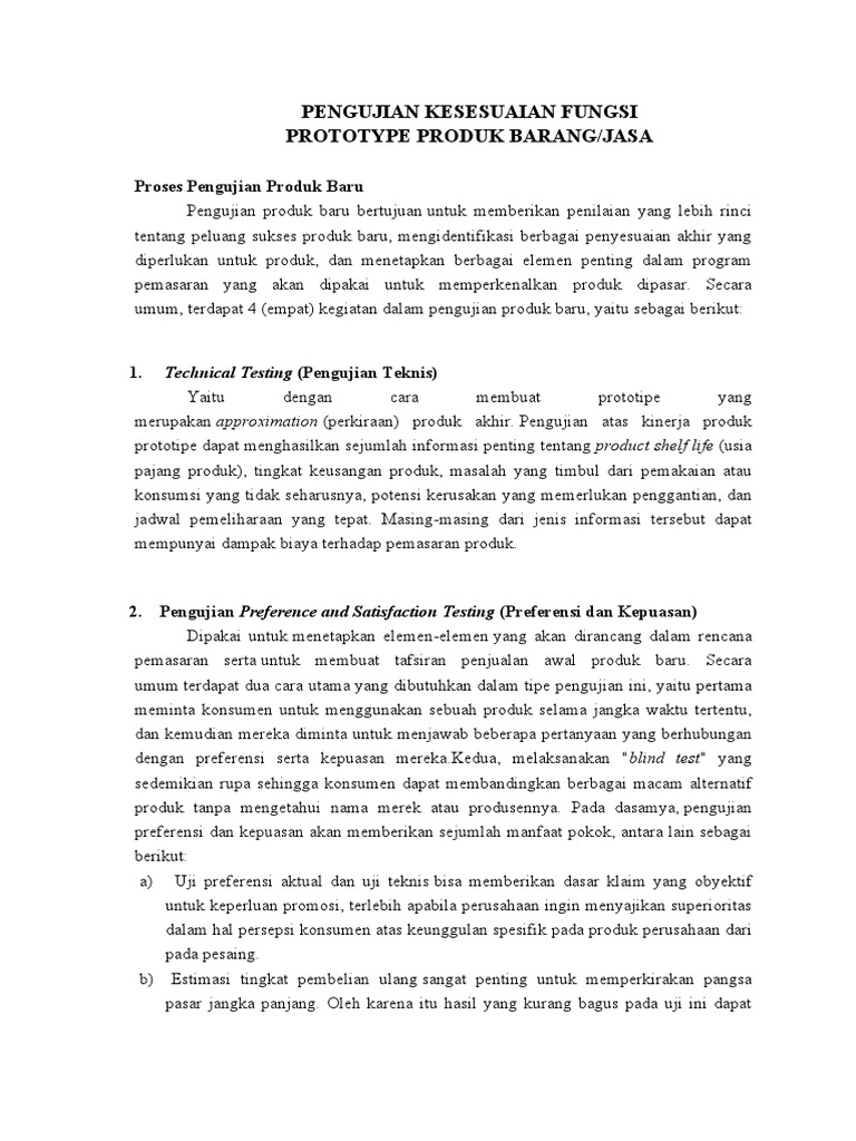 Modul 9 - Pengujian Kesesuaian Fungsi Prototype Produk Barang Atau Jasa ...