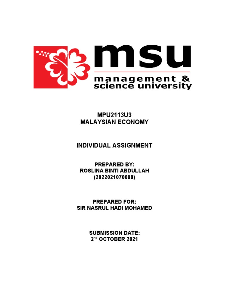 Assignment 1 Malaysian Economy | PDF | Economic Growth | Malaysia