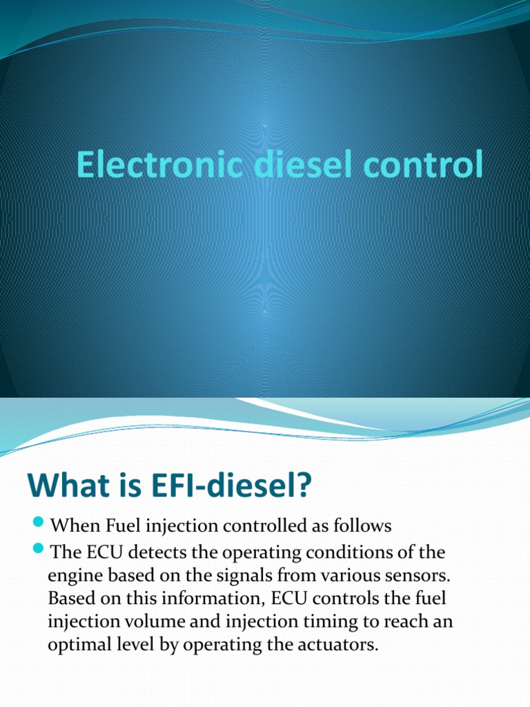 Electronic Diesel Control PDF Fuel Injection Diesel Engine