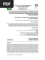 In-Process and Finished Products Quality Control Tests For Pharmaceutical Capsules According To Pharmacopoeias