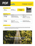 Itinerary Receipt: Booking Details