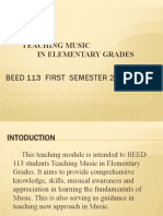 Teaching Music in Elementary Grades: BEED 113 FIRST SEMESTER 2020-2021