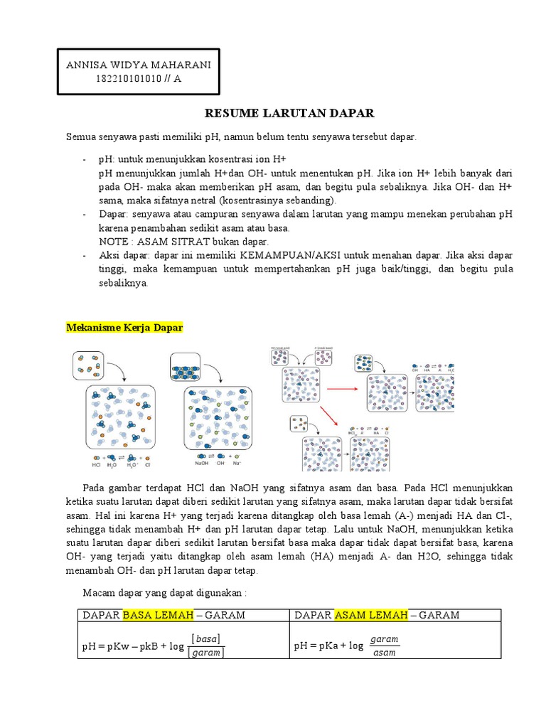 Panduan Larutan Dapar | PDF