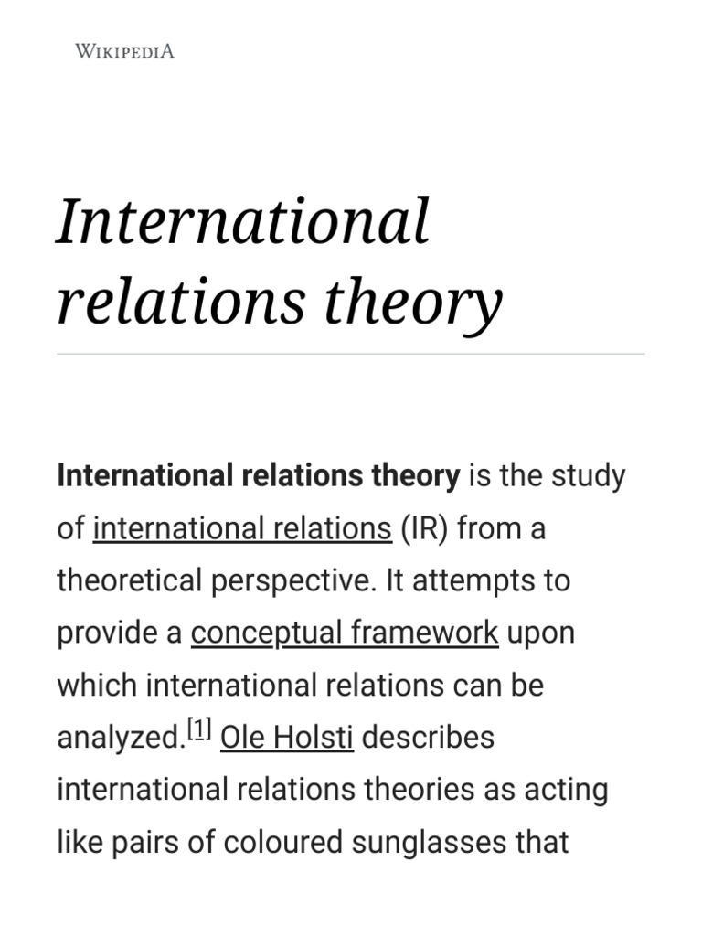 International Relations Theory Overview | PDF | International Relations ...