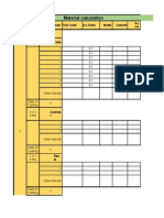 Material Calculation: / / Date of Casting 1:3 + 0.5%