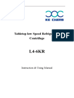 Tabletop Low Speed Refrigerated Centrifuge Instruction Manual