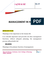 Management of NS & NE: Bsc-IV
