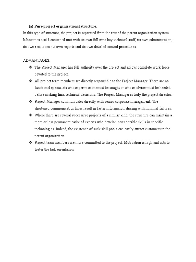 (A) Pure Project Organizational Structure PDF
