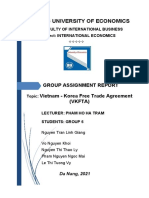 Danang University of Economics: Group Assignment Report Vietnam - Korea Free Trade Agreement (Vkfta)