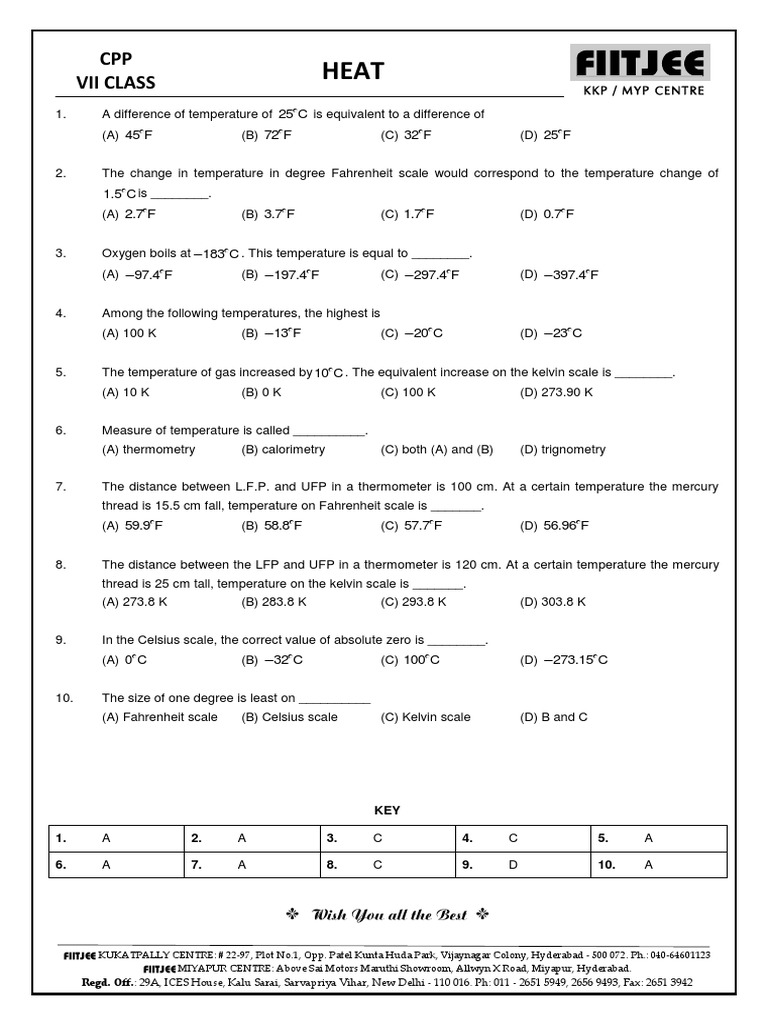 Physics 7th+class Heat CPP+ (PMM) | PDF | Temperature | Physical Quantities