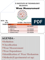 TOPIC: Wear Measurement: K.L.S Gogte Institute of Technology, Belagavi