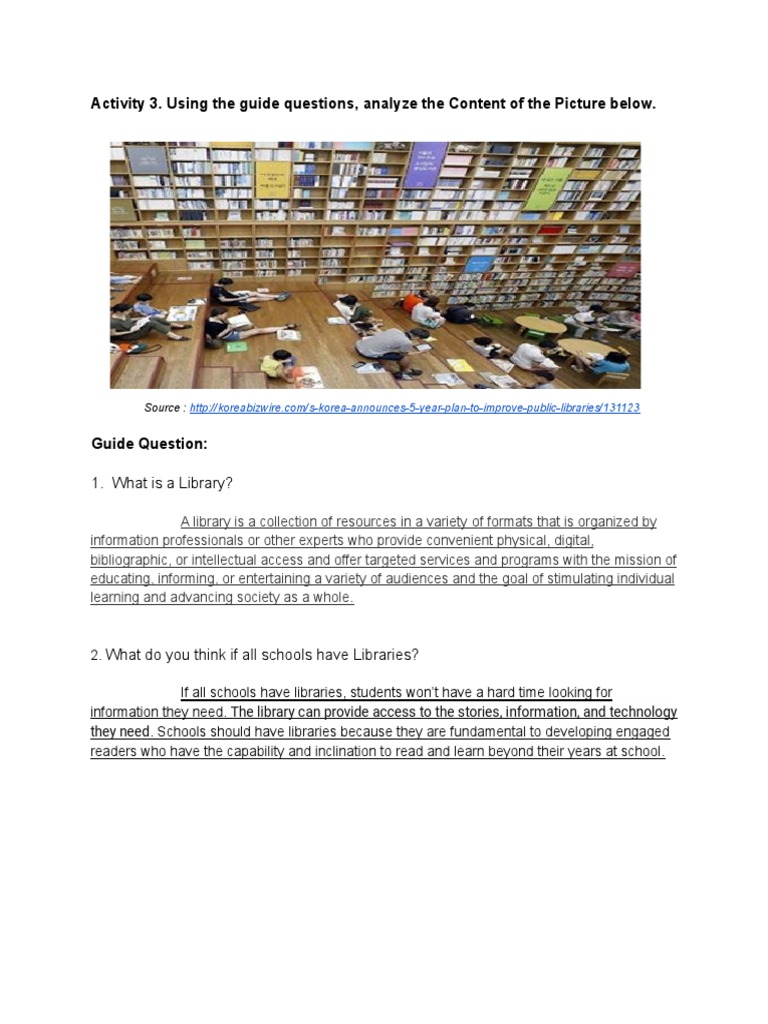 Activity 3. Using The Guide Questions, Analyze The Content of The ...