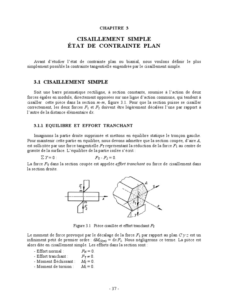 Contrainte et Déformation en Cisaillement | PDF | Contrainte de ...