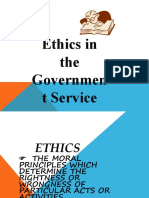 Ethics in The Governmen T Service