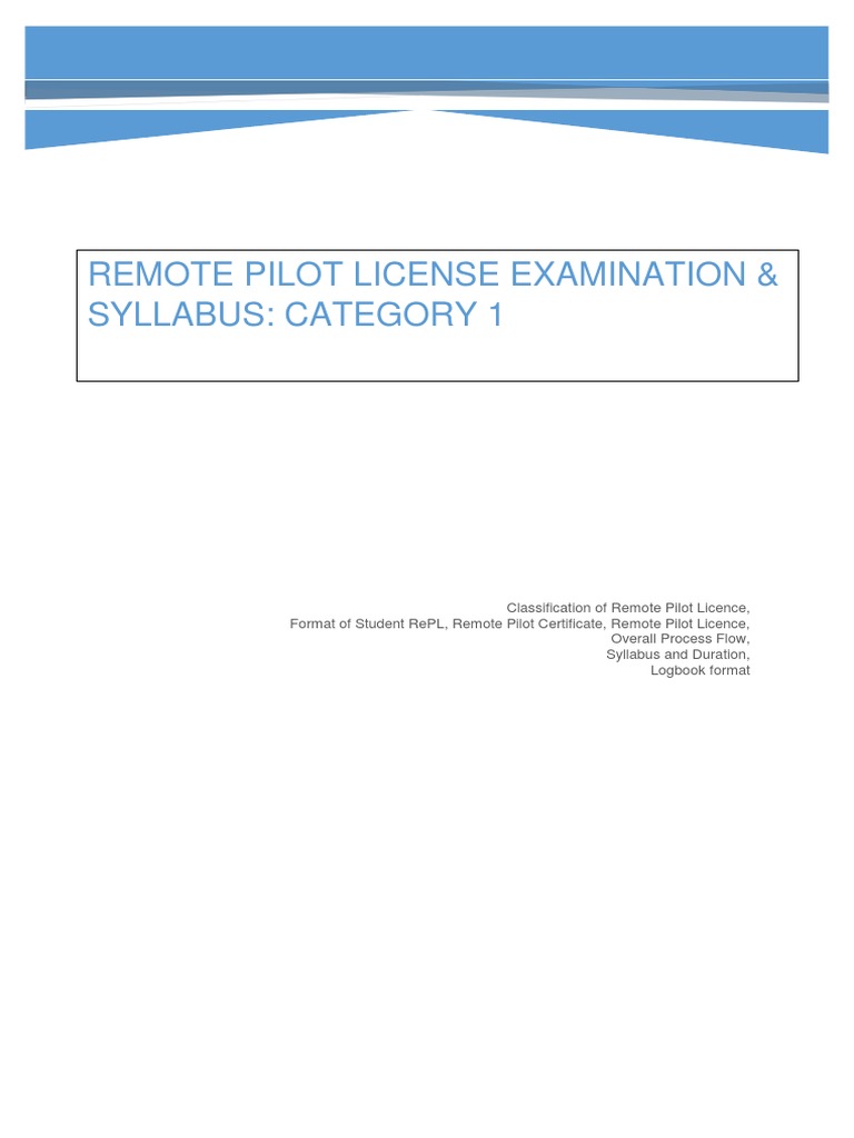 DGCA Remote Pilot License Syllabus | PDF | Unmanned Aerial Vehicle ...