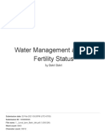 Water Management and Soil Fertility Status