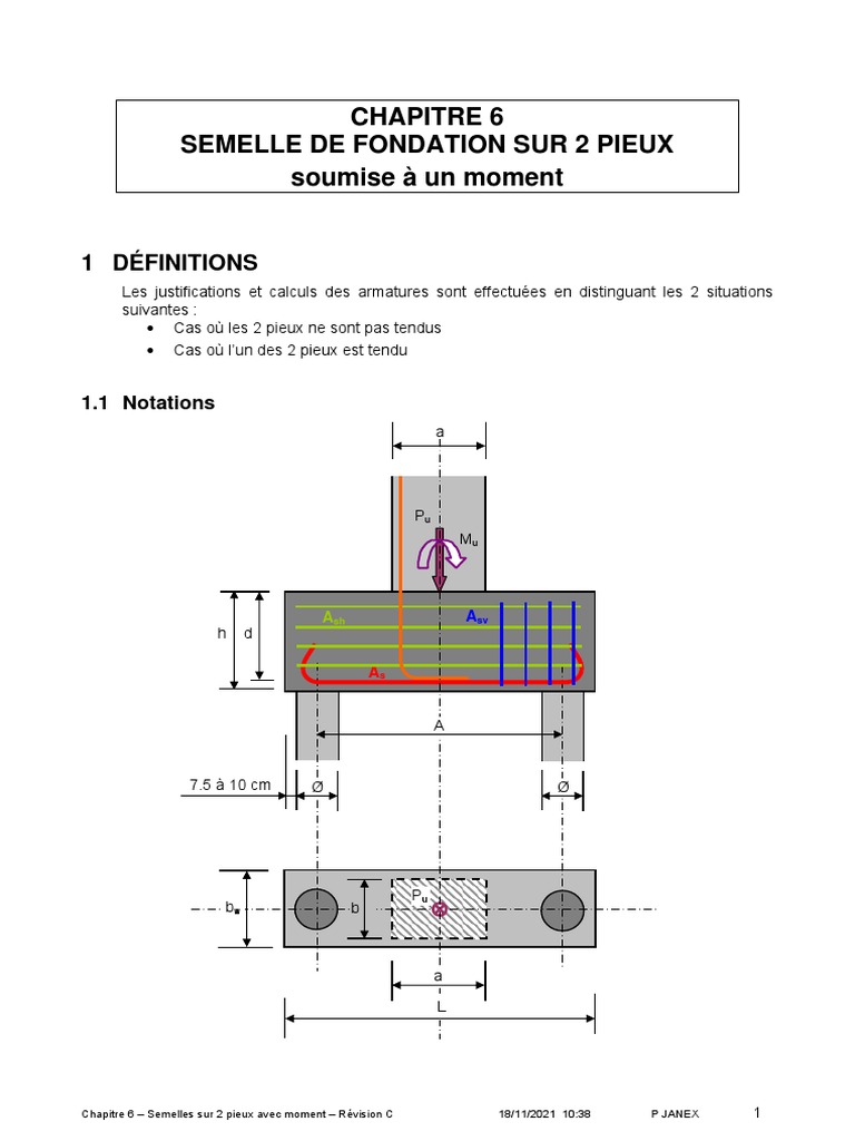 Semelles sur Pieux avec Moment | PDF | Génie géotechnique | Composant