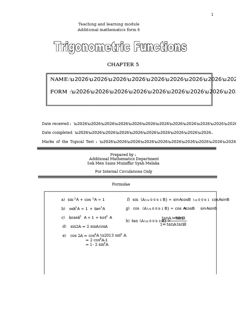 Qdoc - Tips - Add Math Trigonometric Function | PDF | Trigonometric ...