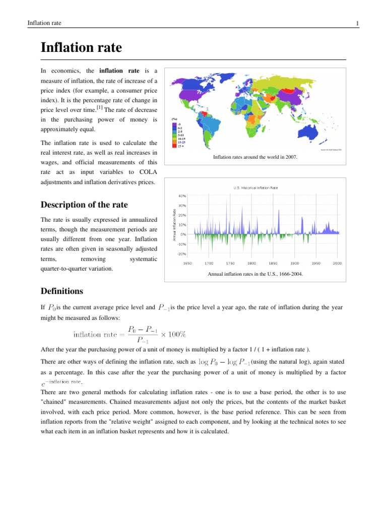 Understanding Inflation Rate Calculations | PDF | Index (Economics ...