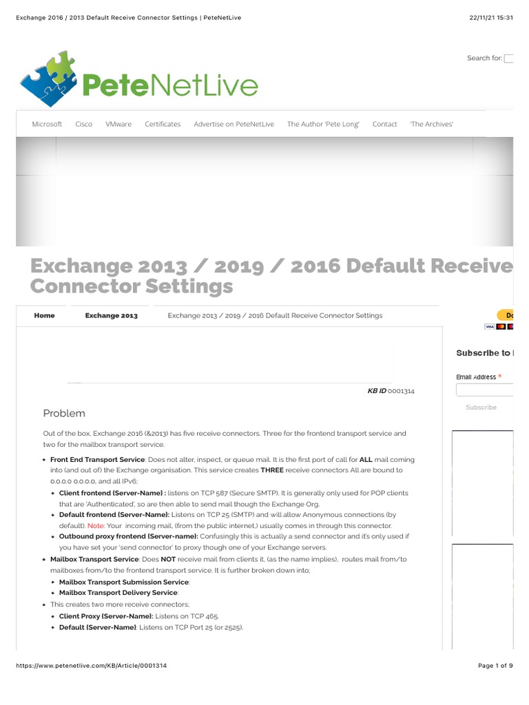 RECEIVE CONNECTOR MESSAGERATELIMIT R EXCHANGESERVER intelligence overview