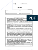 Paper-Ii: Test Booklet Code Test Booklet SR No