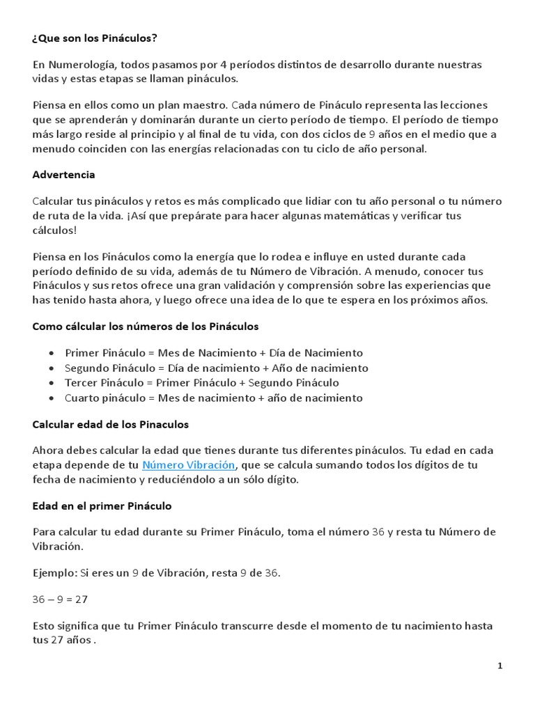 Significado y Cálculo de Pináculos | PDF | Las emociones | Liderazgo