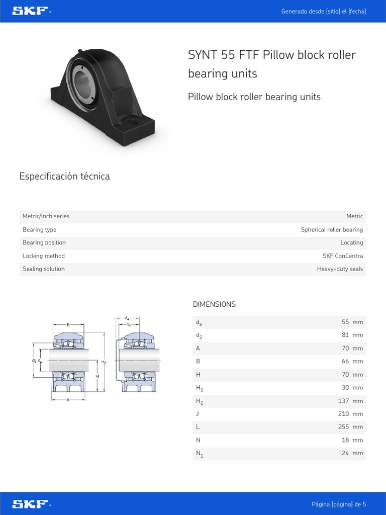 SYNT 55 FTF Pillow Block Roller Bearing Units 20210628 PDF