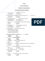 9 клас Level 1 (8 points) Grammar comprehension Task 1. Choose the correct option (20×0.1=2points)