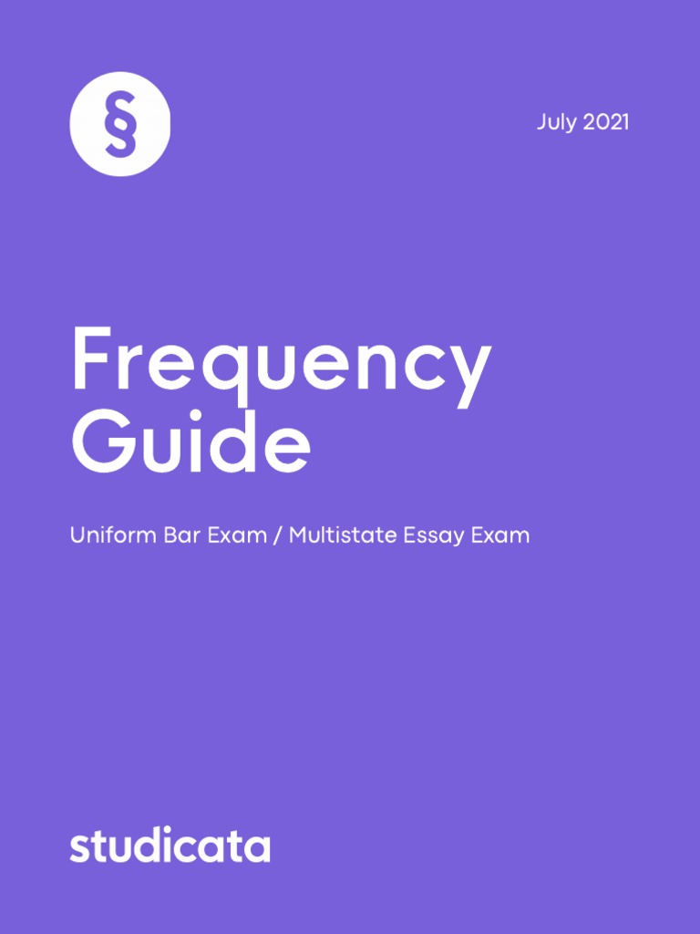 Studicata MBE MEE Frequency Analysis Guide July 2021 Free Bar Review