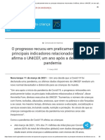 UNICEF, um ano após a declaração de pandemia