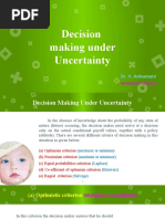 Decisions Under Uncertainty