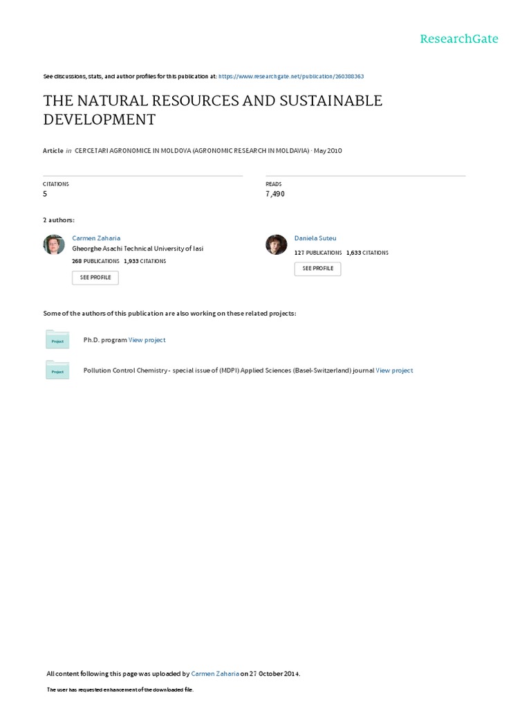 Sustainable Management of Natural Resources | PDF | Sustainability ...