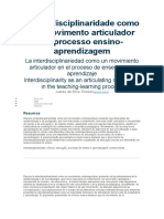 A Interdisciplinaridade Como Um Movimento Articulador No Processo Ensino