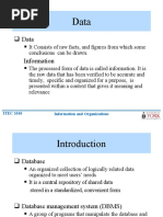 Data: ITEC 1010 Information and Organizations