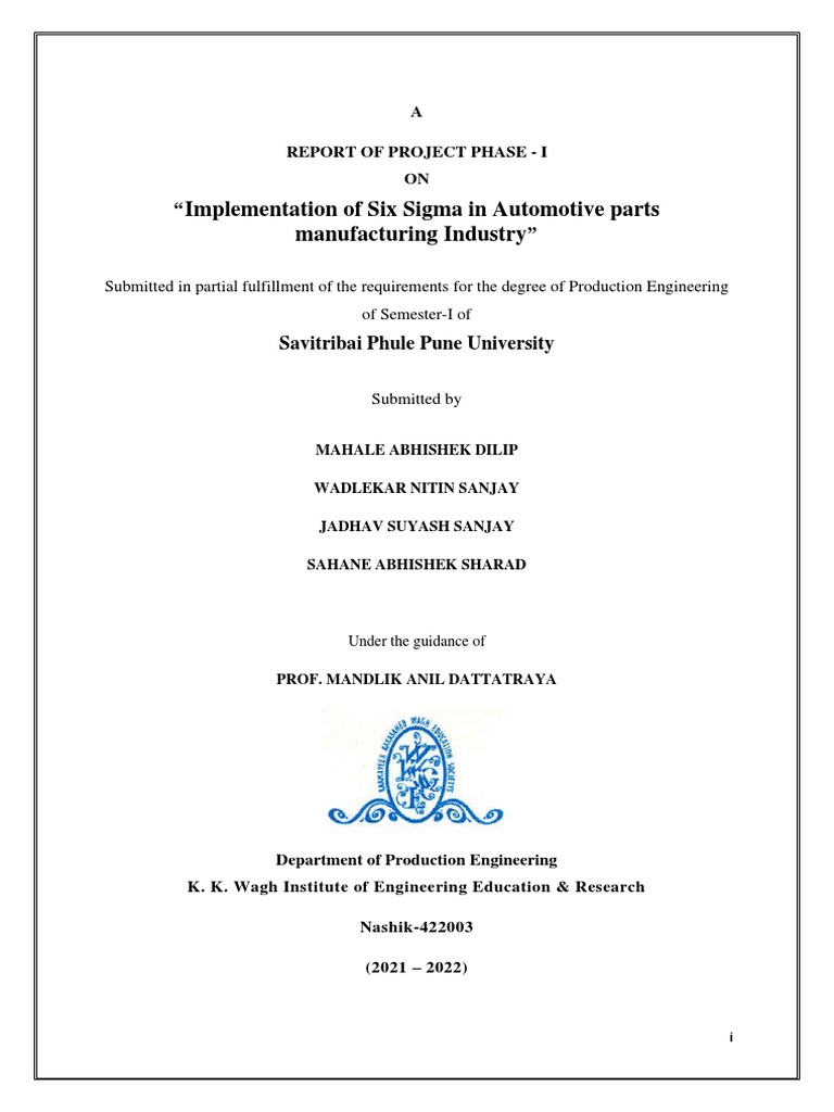 Final Project Report Review-1 | PDF | Six Sigma | Quality (Business)
