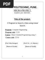 Mit Polytechnic, Pune.: Micro-Projrct