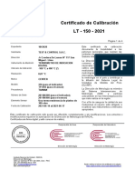 Certificado calibración termómetro digital