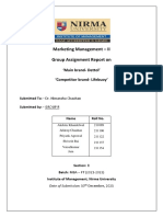 Marketing Management – II Group Assignment Report on ‘Main brand- Dettol’ ‘Competitor brand- Lifebuoy