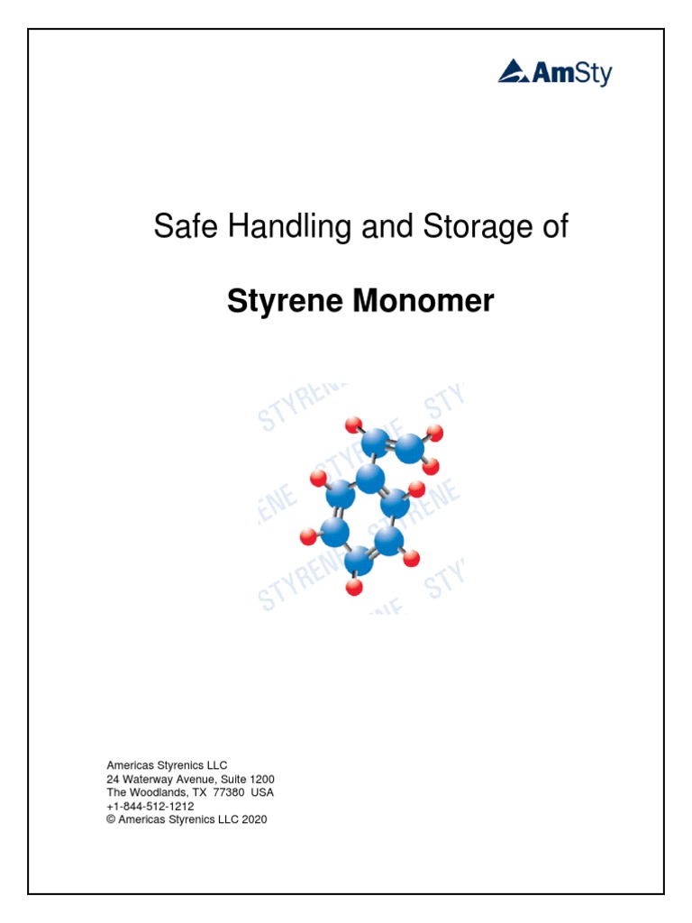 Styrene Safe Handling Guide English PDF Polymerization Polystyrene