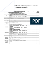 Matriz para La Identificación de Las Competencias A Evaluar-Secundaria