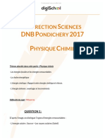 Brevet Correction Pondichery 2017 Sciences 3eme